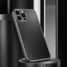 Metal Frame Carbon Fiber Phone Case For iPhone 12 Pro Max(Black) - 1