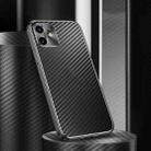 Metal Frame Carbon Fiber Phone Case For iPhone 11(Black) - 1