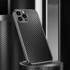 Metal Frame Carbon Fiber Phone Case For iPhone 11 Pro(Black) - 1