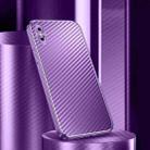 Metal Frame Carbon Fiber Phone Case For iPhone XS / X(Purple) - 1