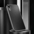 For iPhone XR Metal Frame Carbon Fiber Phone Case(Black) - 1
