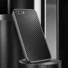 For iPhone SE 2022 / SE 2020 / 8 / 7 Metal Frame Carbon Fiber Phone Case(Black) - 1