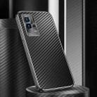 For vivo iQOO 8 Metal Frame Carbon Fiber Phone Case(Black) - 1