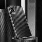 For vivo S7 Metal Frame Carbon Fiber Phone Case(Black) - 1