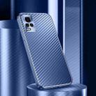 For vivo S7 Metal Frame Carbon Fiber Phone Case(Blue) - 1