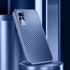 For vivo S9 Metal Frame Carbon Fiber Phone Case(Blue) - 1