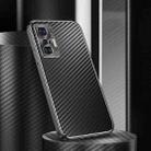 For vivo X70 Metal Frame Carbon Fiber Phone Case(Black) - 1