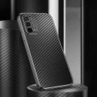 For OPPO A93 5G Metal Frame Carbon Fiber Phone Case(Black) - 1