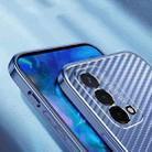 For OPPO A93s 5G Metal Frame Carbon Fiber Phone Case(Blue) - 5