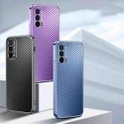 For OPPO A93s 5G Metal Frame Carbon Fiber Phone Case(Purple) - 2