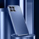 For OPPO Reno4 SE Metal Frame Carbon Fiber Phone Case(Blue) - 1