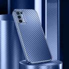 For OPPO Reno5 5G Metal Frame Carbon Fiber Phone Case(Blue) - 1