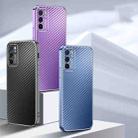 For OPPO Reno5 5G Metal Frame Carbon Fiber Phone Case(Purple) - 2