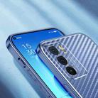 For OPPO Reno6 Pro 5G Metal Frame Carbon Fiber Phone Case(Blue) - 5