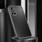 For Xiaomi Redmi Note 11 Metal Frame Carbon Fiber Phone Case(Black) - 1