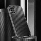 For OnePlus 9R Metal Frame Carbon Fiber Phone Case(Black) - 1