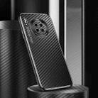 For Huawei Mate 30 Metal Frame Carbon Fiber Phone Case(Black) - 1