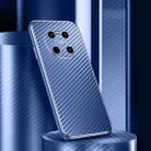 For Huawei Mate 40 Metal Frame Carbon Fiber Phone Case(Blue) - 1