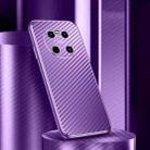 For Huawei Mate 40 Metal Frame Carbon Fiber Phone Case(Purple) - 1