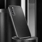 For Huawei nova 7 5G Metal Frame Carbon Fiber Phone Case(Black) - 1