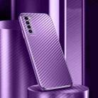 For Huawei nova 7 5G Metal Frame Carbon Fiber Phone Case(Purple) - 1