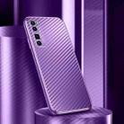 For Huawei nova 7 Pro 5G Metal Frame Carbon Fiber Phone Case(Purple) - 1