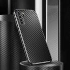 For Huawei nova 7 SE Metal Frame Carbon Fiber Phone Case(Black) - 1