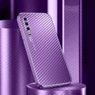 For Huawei P30 Metal Frame Carbon Fiber Phone Case(Purple) - 1