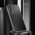 For Huawei P40 Metal Frame Carbon Fiber Phone Case(Black) - 1