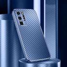 For Huawei P40 Pro Metal Frame Carbon Fiber Phone Case(Blue) - 1