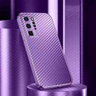 For Huawei P40 Pro Metal Frame Carbon Fiber Phone Case(Purple) - 1