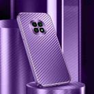 For Honor X20 Metal Frame Carbon Fiber Phone Case(Purple) - 1