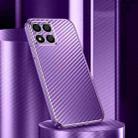 For Honor X30i Metal Frame Carbon Fiber Phone Case(Purple) - 1