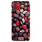 For Samsung Galaxy A03 International Version Shockproof Painted Transparent TPU Protective Phone Case(Love Chocolate) - 1
