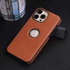 Milan Series Shockproof Leather Phone Case For iPhone 12 / 12 Pro(Brown) - 1