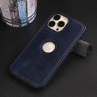 Milan Series Shockproof Leather Phone Case For iPhone 13(Blue) - 1