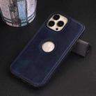 Milan Series Shockproof Leather Phone Case For iPhone 13 Pro Max(Blue) - 1