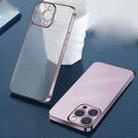 For iPhone 12 Wing Plating Series Semi-transparent Frosted Phone Case(Pink) - 1