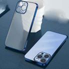 For iPhone 12 Wing Plating Series Semi-transparent Frosted Phone Case(Navy Blue) - 1
