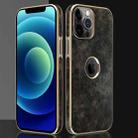 Baume Mercier Series Metal Frame + Top Layer Leather Shockproof Phone Case For iPhone 11(Grey) - 1