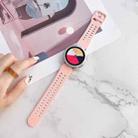 For Samsung Galaxy Watch4 44mm Double Buckles Two-color Silicone Watch Band(Pink White) - 1
