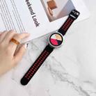For Samsung Galaxy Watch4 44mm Double Buckles Two-color Silicone Watch Band(Black Red) - 1