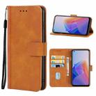 Leather Phone Case For OPPO Reno7 Z 5G(Brown) - 1