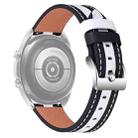 20mm Universal Color Matching Leather Watch Band(Black White) - 1