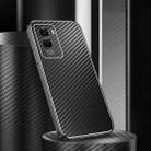 For vivo Y55s 5G Metal Frame Carbon Fiber Phone Case(Black) - 1