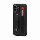 Leather Belt Shockproof Protective Phone Case with Touch Screen Pen & Holder For iPhone 11 Pro Max(Black) - 1