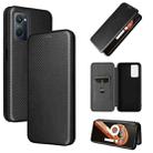 For OPPO Realme 9i / A36 Carbon Fiber Texture Horizontal Flip PU Phone Case(Black) - 1