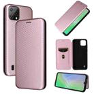 For Blackview A55 Carbon Fiber Texture Horizontal Flip PU Phone Case(Pink) - 1