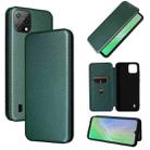 For Blackview A55 Carbon Fiber Texture Horizontal Flip PU Phone Case(Green) - 1