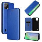 For Blackview A55 Carbon Fiber Texture Horizontal Flip PU Phone Case(Blue) - 1